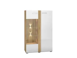 niska-witryna-stojaca-szafka-przeszklona-bialy-polysk-ryfle-mdf-lewa