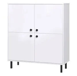 komoda-venus-4-drzwiowa-biala-mat-z-czarnymi-metalowymi-nogami