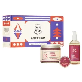 zestaw-swiateczny-cztery-szpaki-slodka-sliwka-balsam-do-ust-peeling-olejek