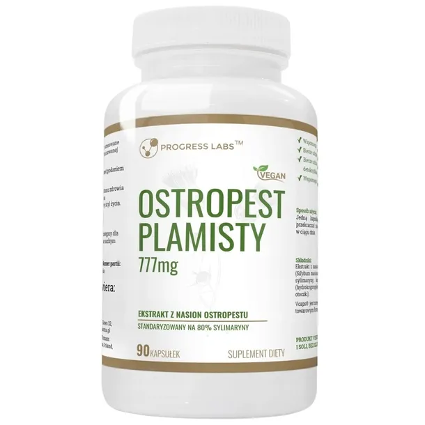 Ostropest Plamisty Progress Labs Sylimaryna Detoks Wątroba 90 kapsułek