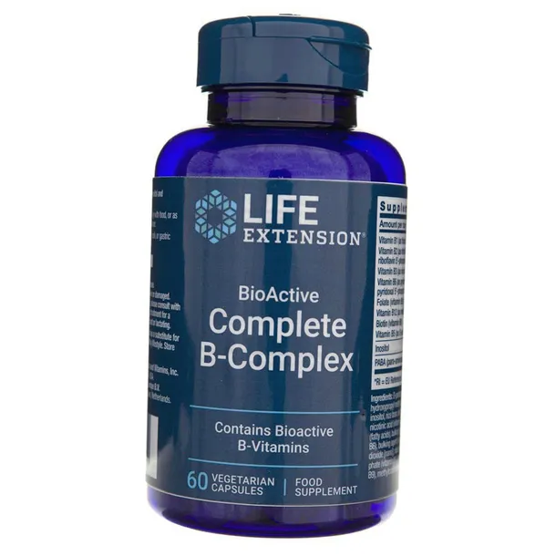 life-extension-witaminy-bioactive-b-complex-b12-b6-b1-b2-b3-biotyna-60-kaps-liczba-sztuk-60-szt
