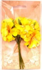 kwiaty-materialowe-zolte-4cm-6szt