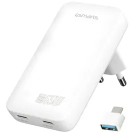 ladowarka-sieciowa-4smarts-flatplug-slim-dual-65w-gan-2xusb-c-bialy