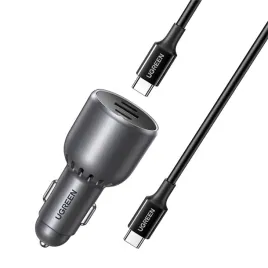 ladowarka-samochodowa-ugreen-ec705-usb-2x-usb-c-130w-kabel-1m-5a