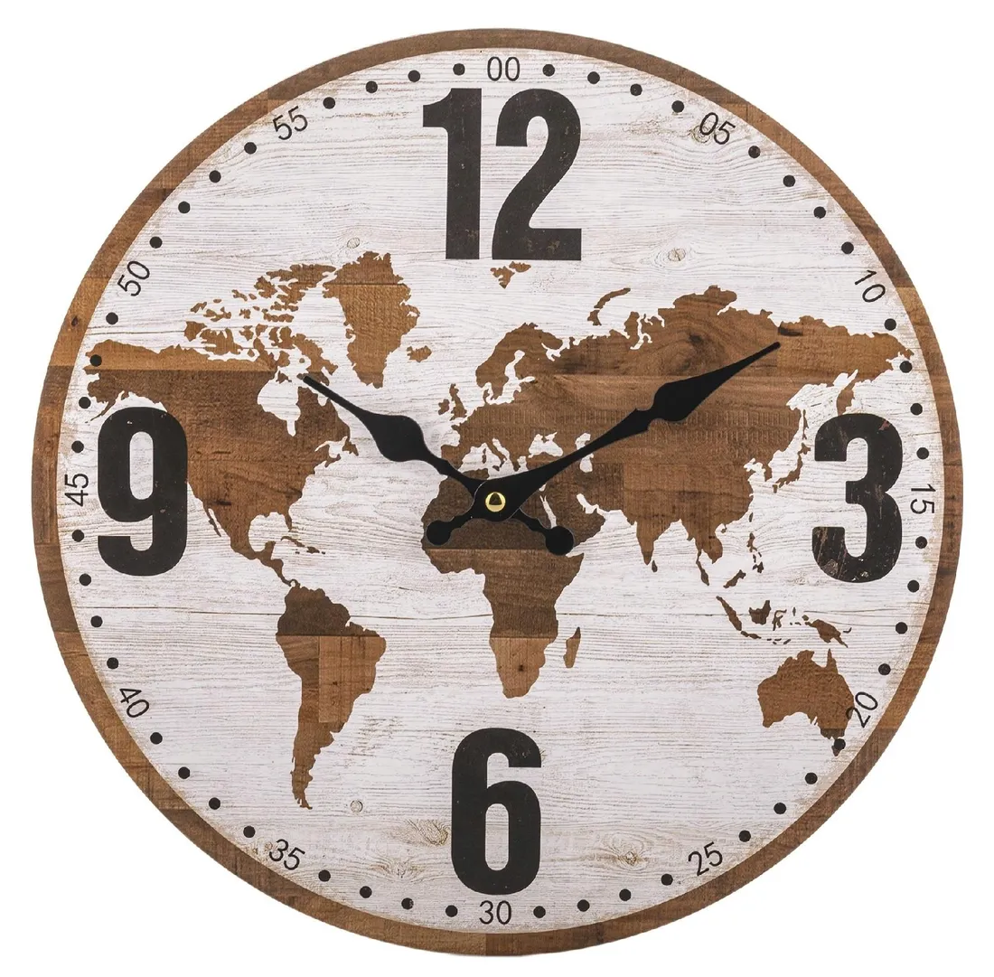 zegar-scienny-mapa-czarny-brazowy-34cm-stan-nowy