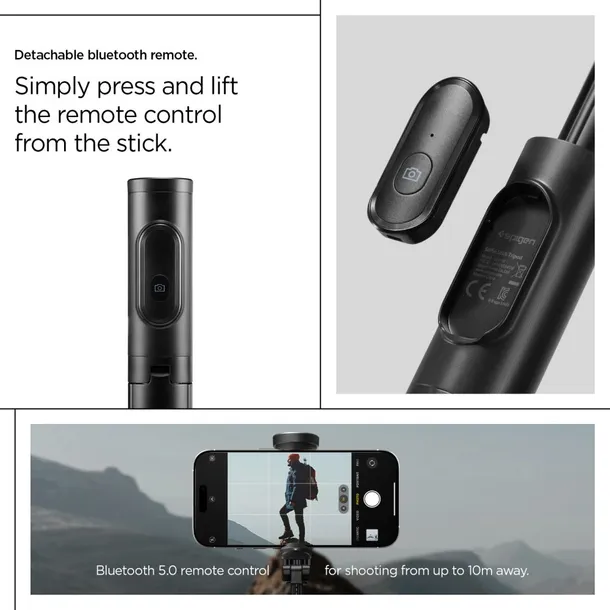 spigen-s541w-bluetooth-selfie-stick-tripod-black-stan-nowy