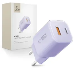 tech-protect-ncm33-2-port-network-charger-pd-33w-qc3-0-baby-purple