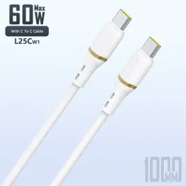 kabel-dudao-l25c-usb-c-usb-c-silikonowy-60w-1m-bialy