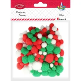 pompony-mix-czerwone-zielone-biale-140-szt-titanum