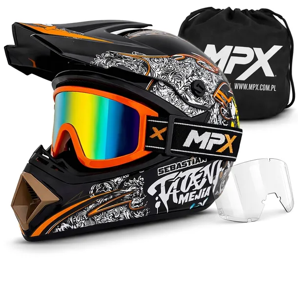 Kask Cross M Gogle Quad ATV Enduro Hulajnoga Elektryczna Rower BMX MTB