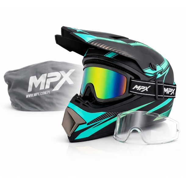 Kask Cross Gogle na Enduro Hulajnogę Elektrczyną ATV BMX MTB Cross XL