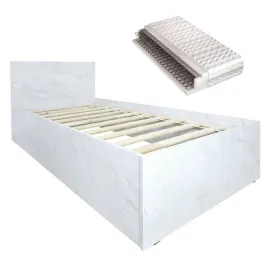 lozko-drewniane-biale-marmur-4d-90x200-ze-stelazem-z-materacem-sprezynowym