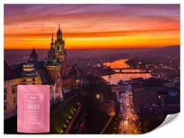 fototapeta-do-salonu-biura-zachod-slonca-wawel-krakow-pejzaz-miasta-200x140