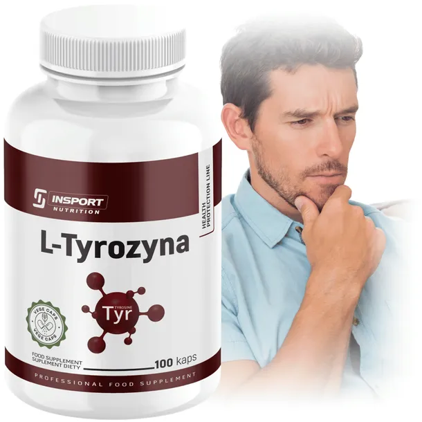 L-Tyrozyna 500mg 100 kap PAMIĘĆ Układ Nerwowy KONCENTRACJA | INSPORT