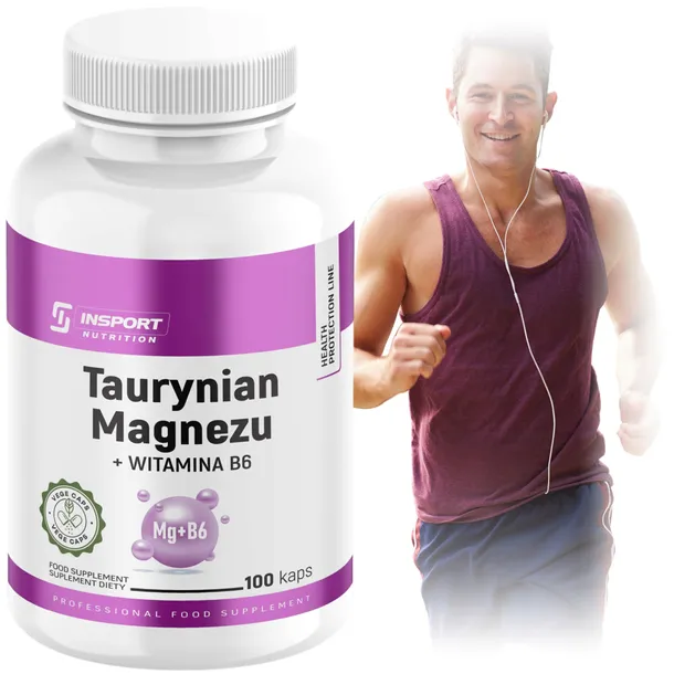 MAGNEZ Taurynian MAGNEZU + B6 1600mg 100 kap Skurcze Mięśni | INSPORT