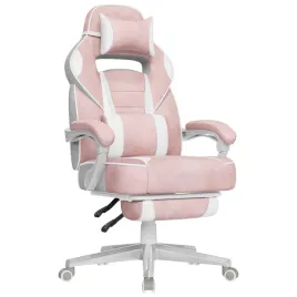 fotel-biurowy-ergonomiczny-z-podnozkiem-rozowo-kremowy