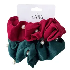 ecarla-zestaw-gumek-frotek-z-perelkami-2szt-zielona-i-bordowa-gum198