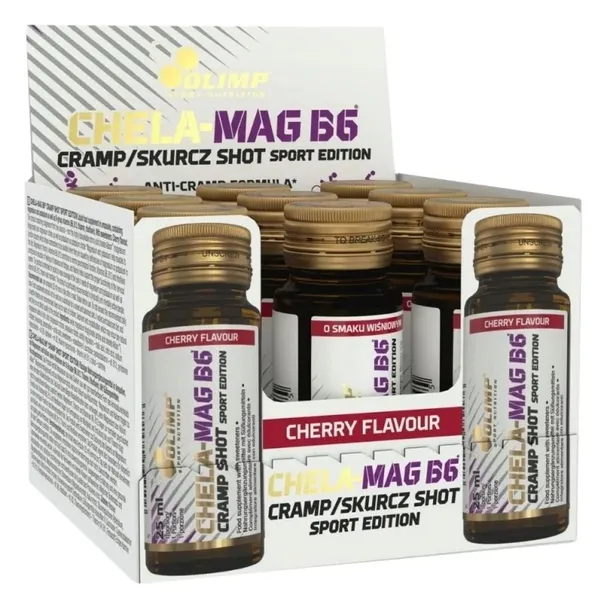 Olimp Chela-Mag B6 Skurcz Shot Sport Edition Smak Wiśniowy 9 sztuk