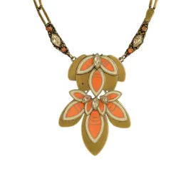 naszyjnik-kolia-boho-kwiaty-zloto-pomarancz-n443