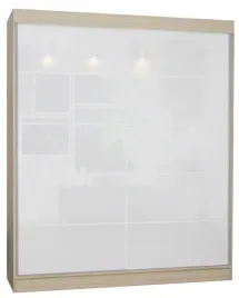 szafa-2d-150-cm-niska-sonoma-lacobel-bialy