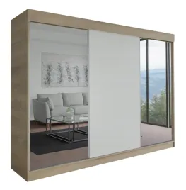 szafa-milan-3d-210-cm-sonoma-bialy-2-lustra-garderoba-trzydrzwiowa