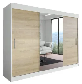 szafa-milan-3d-250-cm-biala-sonoma-1x-lustro-garderoba-z-uchwytem