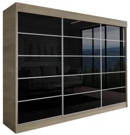 szafa-przesuwna-milan-3d-160-cm-sonoma-lacobel-czarny