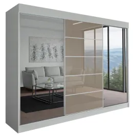 szafa-milan-3d-220-cm-biala-1x-lacobel-cappucino-z-lustrem