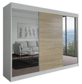 szafa-milan-3d-190-cm-biala-sonoma-2-lustra-garderoba-trzydrzwiowa