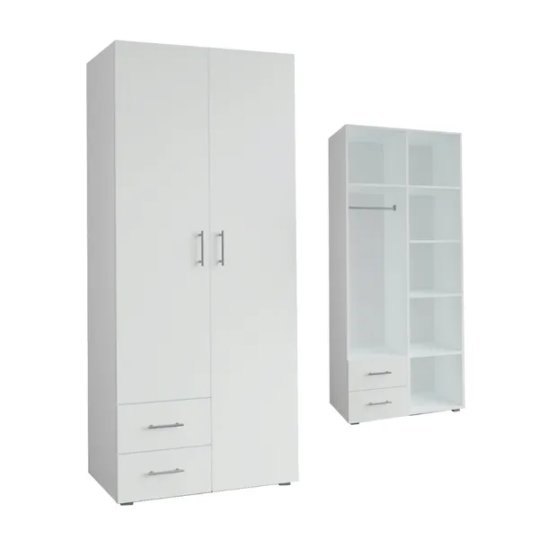 SZAFA MIA 80x192 - BIAŁA - SZAFA UCHYLNA / OTWIERANA Z SZUFLADAMI