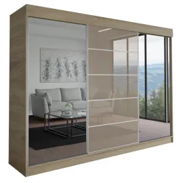 szafa-milan-3d-220-cm-sonoma-1x-lacobel-cappucino-z-lustrem