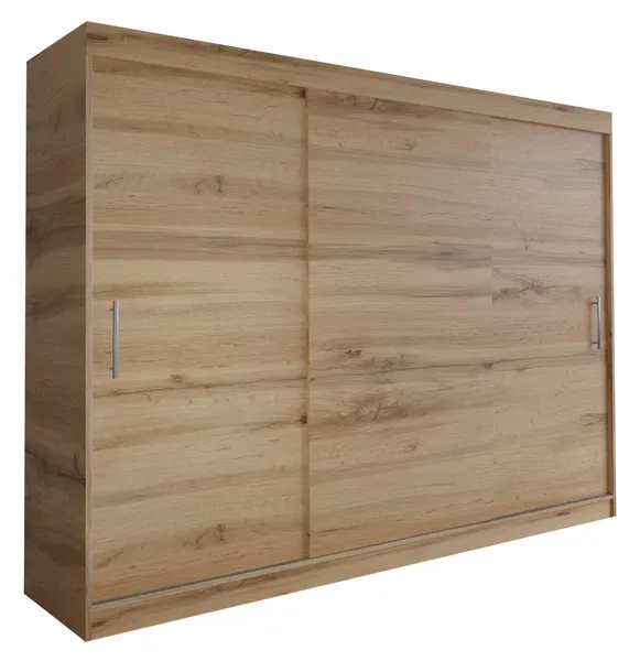SZAFA MILAN - 3D 180 CM - dąb wotan - szafa przesuwna z uchwytem