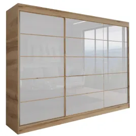 szafa-milan-3d-210-cm-dab-wotan-szafa-przesuwna-lacobel-bialy