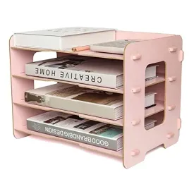 drewniany-organizer-na-biurko-do-dokumentow-4-poziomy-drewniany-rozowy