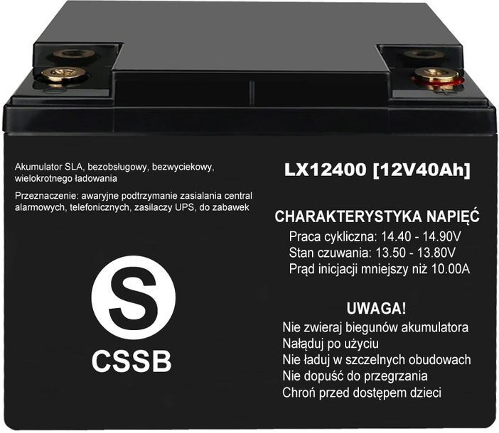 AKUMULATOR 12V 40Ah AGM MOCNY BEZOBSŁUGOWY ZASILANIE AWARYJNE KEMPING ŁÓDŹ