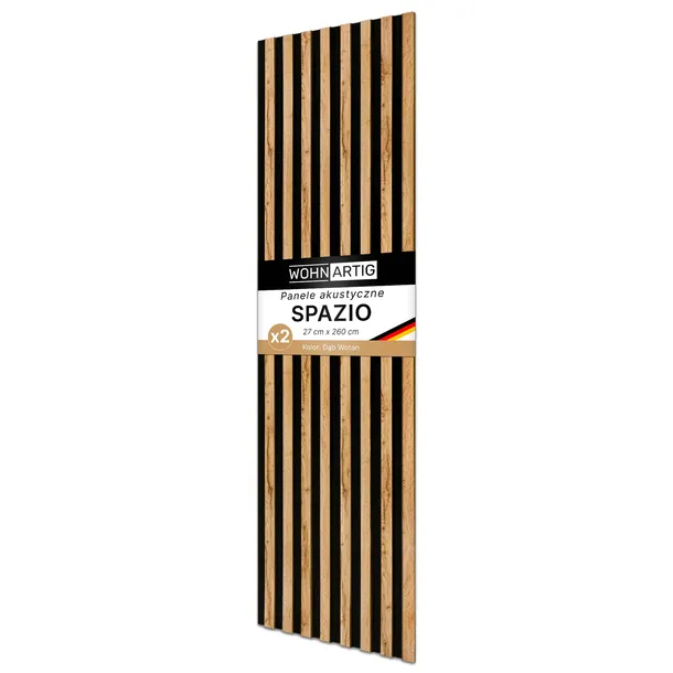 Lamele ścienne SPAZIO akustyczne 54 x 260 cm na filcu Dąb Wotan i inne