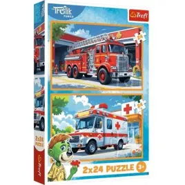 trefl-puzzle-2x24-elementy-woz-strazacki-i-karetka-34447-trefl