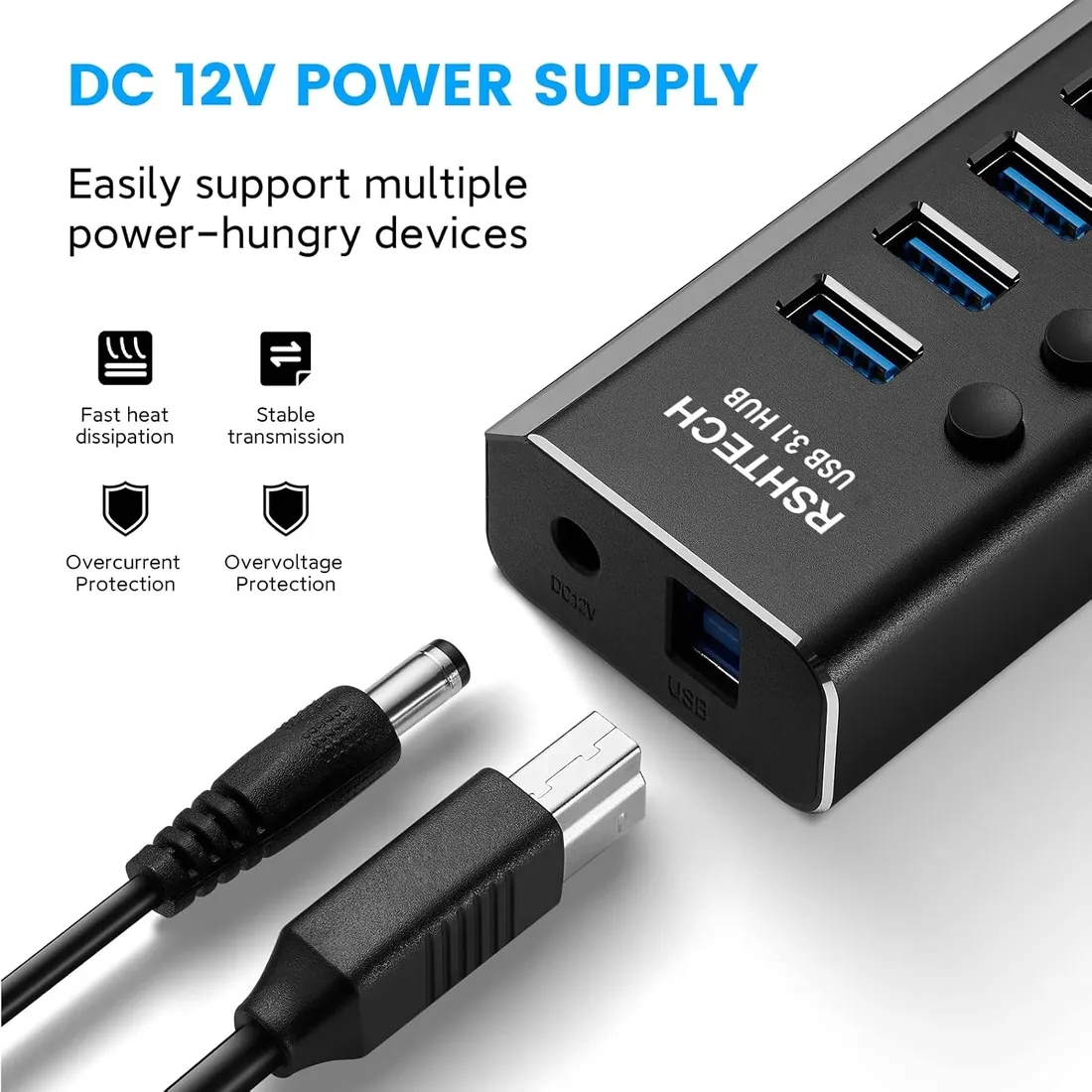 hub-usb-rsh-a10s-10-portow-stan-nowy