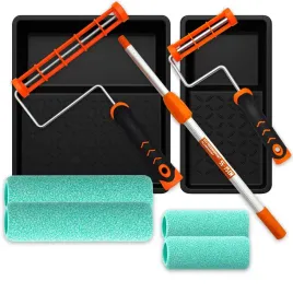 2x-walek-malarski-fibra-23cm-2x-walek-fibra-10cm-uchwyty-kuwety-kij