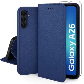 etui-z-klapka-magnet-do-samsung-a26-5g-zamykane-futeral-granatowe-szklo-9h
