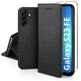 etui-z-klapka-magnet-do-samsung-s23-fe-zamykane-futeral-czarne-szklo-9h