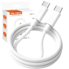 teltech-kabel-usb-c-60w-szybkie-ladowanie-pd-mocny-przewod-typ-c-1m-bialy