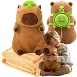 maskotka-kapibara-pluszak-duza-z-kocykiem-polarowym-3w1-mis-39cm-zolwik