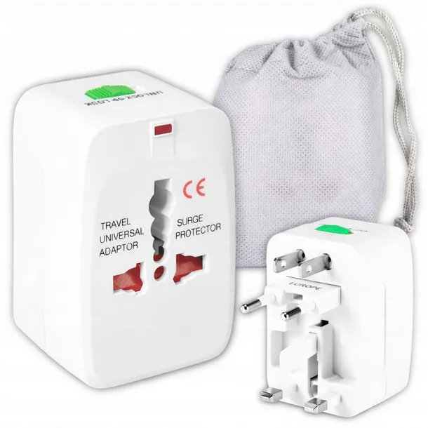 UNIWERSALNY ADAPTER PRZEJŚCIÓWKA USA UK EU CAŁY ŚWIAT WTYCZKA GNIAZDO +ETUI