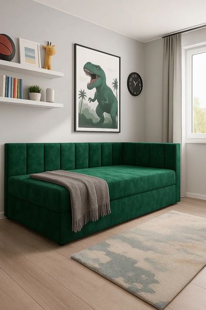 Tapczan jednoosobowy 90x200 Lola Łóżko młodzieżowe z materacem