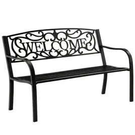 lawka-ogrodowa-taras-ogrod-park-metalowa-oparcie-welcome-czarna-127-cm