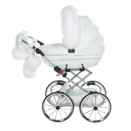 wozek-dla-lalek-junama-candy-mini-futerko-rekawiczki-pompon-bialy-srebrny
