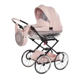 wozek-dla-lalek-junama-duze-kola-glitter-mini-rozowy