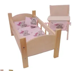 drewniane-lozeczko-dla-lalek-krzeselko-posciel
