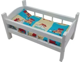 lozeczko-dla-lalek-biale-drewniane-posciel